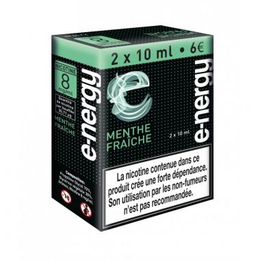 E-liquide e-nergy Menthe fraiche 8 (pack 2 flacons)