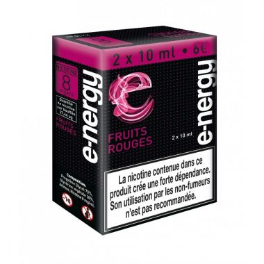 E-liquide e-nergy Fruits rouge (pack 2 flacons - 2 niveaux de nicotine)
