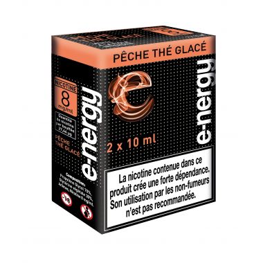 E-liquide e-nergy PÊCHE/THÉ GLACÉ 8mg/ml (pack 2 flacons)
