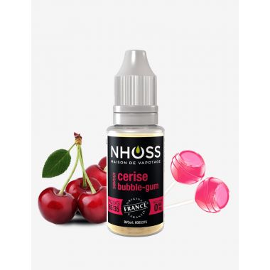 E-liquide Nhoss Cerise Bubble gum - 65/35 PG/VG (0, 3, 6, 11mg) : 10ml