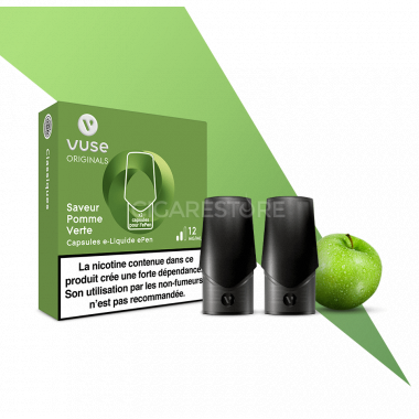 Capsule ePen Vuse - Saveur Pomme verte (3 niveaux de nicotine)