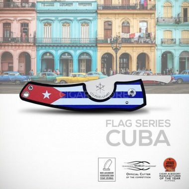 Couteau coupe cigare Les Fines Lames - LE PETIT "Flag" Cuba bois sombre
