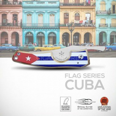 Couteau coupe cigare Les Fines Lames - LE PETIT "Flag" Cuba bois clair