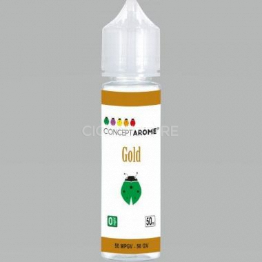 E-liquide Conceptarôme Tabac Gold - 50/50 MPGV/GV (0mg) : 50ml