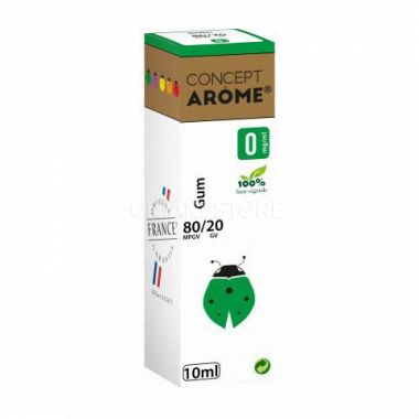 E-liquide Conceptarôme Gum - 80/20 MPGV/GV (0, 3, 6, 11mg) : 10ml