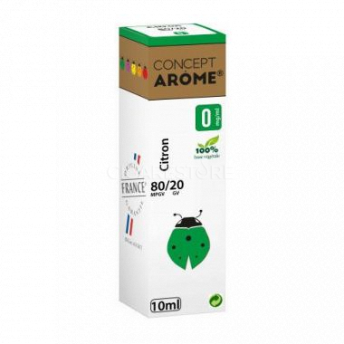 E-liquide Conceptarôme - Citron 10ml 80/20 (4 niveaux de nicotine)