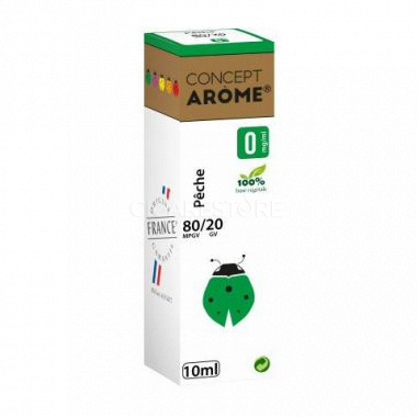 E-liquide Conceptarôme - Pêche 10ml 80/20(4 niveaux de nicotine)