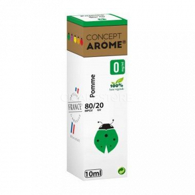 E-liquide Conceptarôme Pomme - 80/20 MPGV/GV (0, 3, 6, 11mg) : 10ml