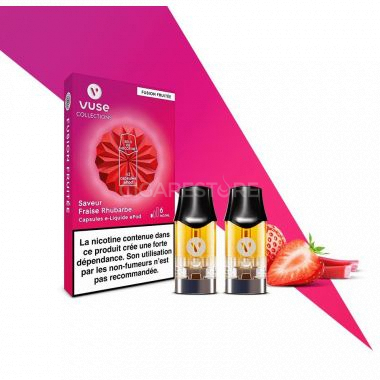 Capsules ePod 2 Vuse Fraise rhubarbe sels de nicotine - 6mg